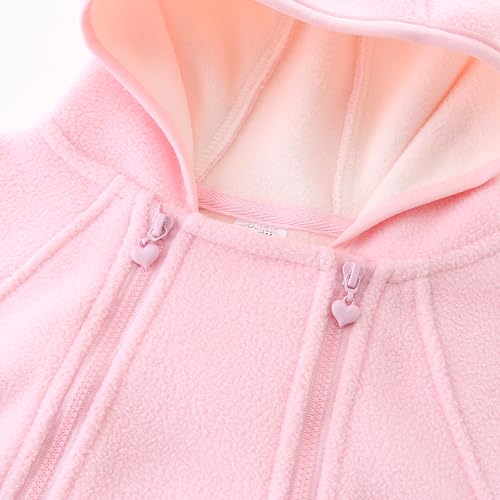 Infant One Piece Zip-Up Hoodie Polar Fleece Spring Fall Outfit Coat 0-18 Months4