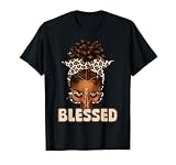 Blessed Black Woman Praying Afro African American Christian T-Shirt