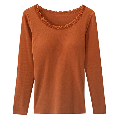 ZXYWW Ropa Interior Térmica Sujetador Incorporado Acolchado para Mujeres con Cuello Redondo...
