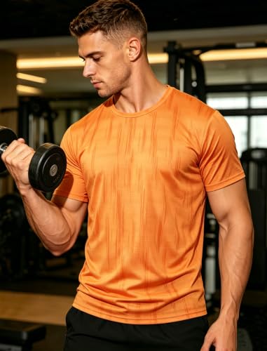 Image of APTRO Men's Workout Shirts Quick Dry Athletic Gym T-Shirts - Moisture Wicking Short Sleeve Performance Running Tees for Men