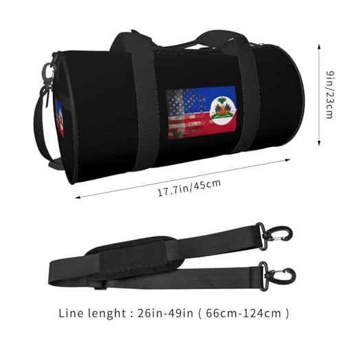Retro American Haitian Flag Convertible Garment Bag with Shoulder Strap, Carry on Garment Duffel Bag for Men Women - Rolling Foldable for Travel Luggage Bags (Black)3