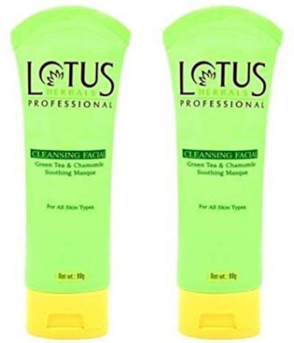 Lotus Professional Cleansing Facial Green Tea and Chamomile Soothing Masque Pack of 2 (60 g)