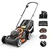 Worx WG743E.1 40V 40cm Cordless Lawnmower – Ideal for Medium to Large Gardens (Up to 500㎡) – Includes 2x 4.0Ah Batteries & Charger – IntelliCut™, Cut-to-Edge, 7 Height Positions, PowerShare