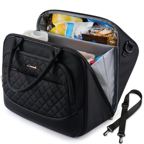 LOVEVOOK Insulated Lunch Bag for Women,Large Adult Lunch Box Cooler with Anti-Shifting Triangular Lid,Fixing Buckle for 40oz Tumbler,Wide Opening Tote Bag for Work Picnic Beach Family Nurse Teacher
