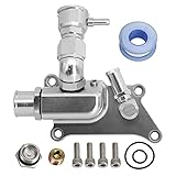 Tektall Upper Coolant Housing with Straight Elbow Filler Neck Hose Replace For K-Series K20Z3 K24 16AN Engine Silver