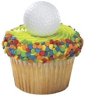 Golf Ball Rings Cupcake Toppers Set of 12