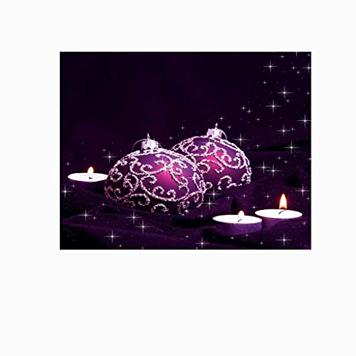 Papier peint autocollant 3D boule de Noël violette pour mur - 7