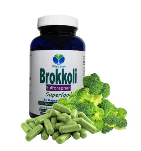 Brokkoli-Kapseln von VitalLeben mit 180 Kapseln für eine ausgewogene Ernährung