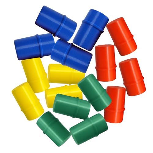 Menethil Trouble Board Game Replacement Parts - 16 Piece Set (Red, Green, Blue, Yellow) - Movers, Pawns & Pegs