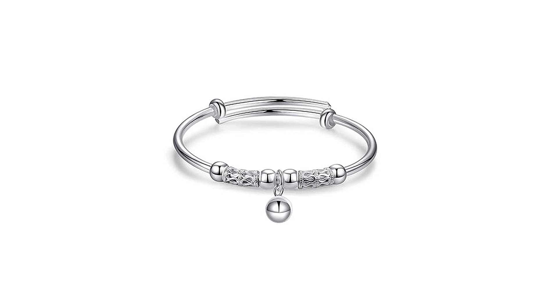 Amazon.com: Handmade 925 Sterling Silver Beads Bangle