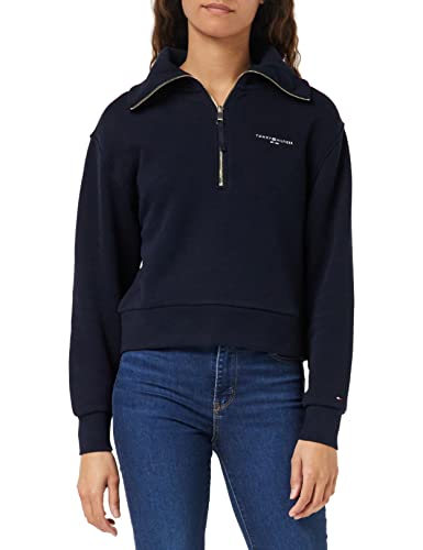 Tommy Hilfiger Damen Sweatshirt mit Reißverschluss Zipper 1985 Halber...