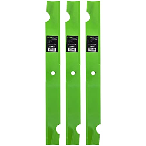 8TEN LawnRAZOR Blade Set for Bad Boy Outlaw 72 Inch Deck 038-7230-00 (Notched High Lift) 3 Pack