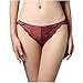 Produktbild Zhiyao Damen Baumwolle Spitze Tanga Niedrige Taille Spitze Strings Ice Silk Slips Unterwäsche Bequem Unterkleidung
