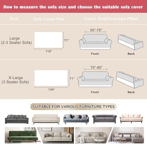 VM VOUGEMARKET Soft Warm Faux Fur Sofa Cover Thick Shaggy Fuzzy Sectional Couch Cover Plush Fluffy Blanket Cover for Couch Sofa Bed(White,71" x 134")