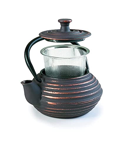 IBILI Enamelled Cast Iron Kuta Teapot - 0.3 Litres, Induction Compatible with Stainless Steel Filter - Image 2