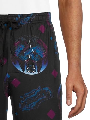 Marvel Men's Black Panther Allover Scene Sateen Soft Touch Lounge Sleep Pajama Pants3