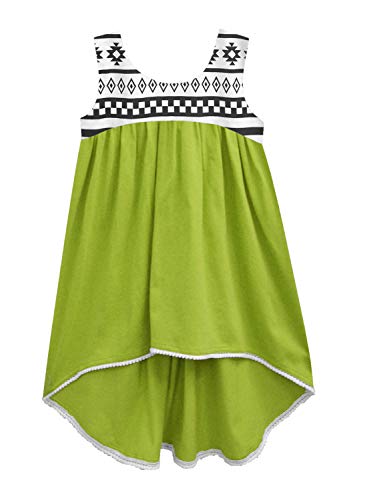 Image of A.T.U.N. (ALL THINGS UBER NICE) Girls Cotton High-Low Mini Dress | Printed Sleeveless Party Dress for Girls