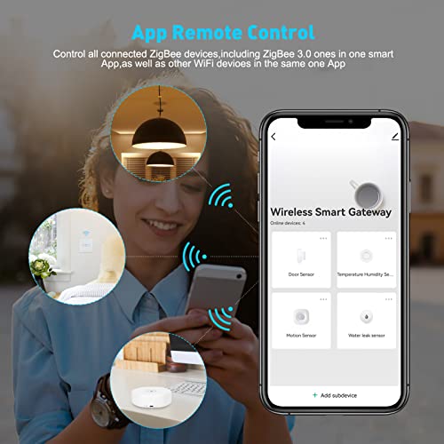Zigbee Hub Gateway Support App Remote Control, Xftopse Wifi Smart Central Control Host Smart Home Bridge Compatible With Alexa/Google Home (2.4Ghz Wifi Required) #TOP3