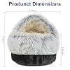 Soothing Guinea Pig Hideout, Doughnut Guinea Pig Bed with Hooded Cover, Washable Hamster Rabbit Bunny Bed, Washable Round Cave Beds for Small Animal Bunny Rabbit Hideout (Grey)