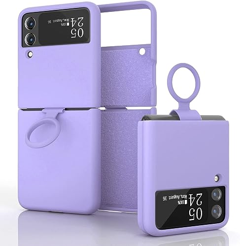 Image of MIDOS Back Cover Compatible with Samsung Z Flip 3 Silicone Case Full Protection Shock Proof Case for Samsung Galaxy Z Flip 3 (Purple)
