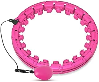 Brebon Weighted Hoola Exercise Fit Hoops Plus Size for Weight Loss, 2 in 1 Weight Loss 24 Detachable Knots Fitness Abdomen Equipment Hoops Adjustable Auto-Spinning Ball for Adult