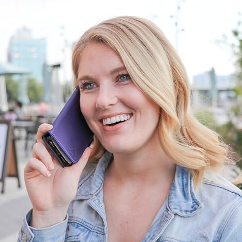 DefenderShield EMF Protection & 5G Anti Radiation iPhone 14 Pro Case - RFID Blocking EMF Shield Detachable Wallet Case with Magnetic Closure (Purple) by DefenderShield - Image 6