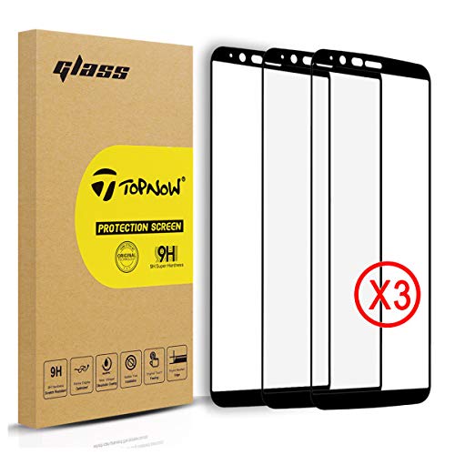 [3 piezas] OnePlus 5T Protector de pantalla, topnow 2.5d cobertura total 9H Dureza Templado Vidrio Protector de pantalla película para One Plus 5T -- negro Black