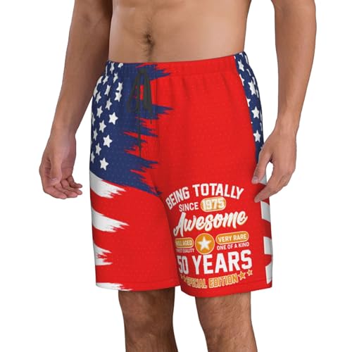 Funny 1975 Vintage 50th Birthday Gifts 50 Years Old Men's Swim Trunks Quick Dry Beach Shorts Bathing Suits for Men2