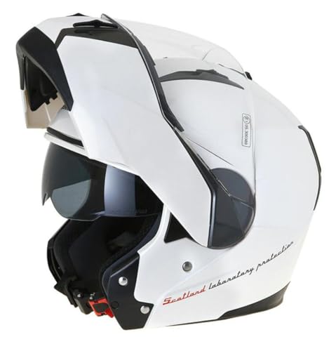 Casco Modulare Moto Scooter Scotland Force 2.1 Bianco Taglia M con visiera interna parasole a scomparsa