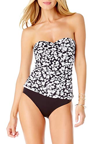 Image of Anne Cole Women's Twist Front Shirred Bandeau Tankini Swim Top