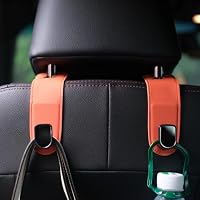 Qirc 2 Ganchos Para Coche De Cuero | Organizador Reposacabezas Asiento Trasero | Gira 360° | Carga Pesada | Universal