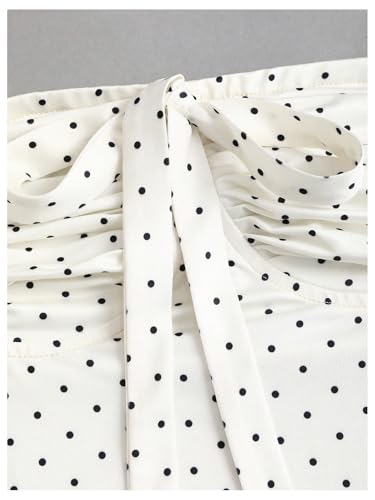 SOLY HUX Women's Polka Dots Bowknot Flowy Babydoll Bandeau Tube Top Summer Sweet Outfits3