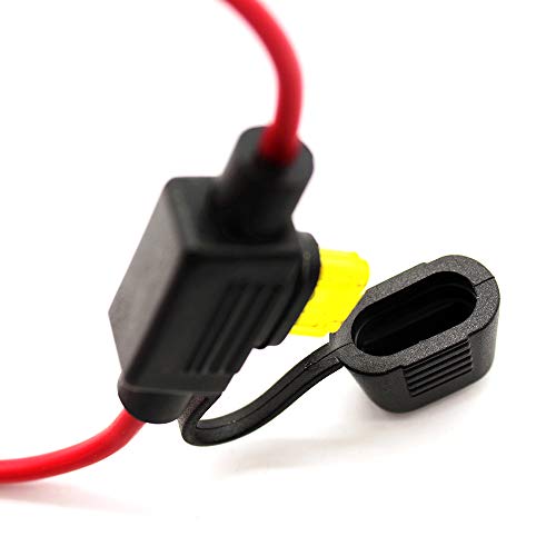 Yorten 5Pcs 12V 20A Fusíveis Porta-fusíveis em linha Mini-lâmina 16AWG à prova de respingos