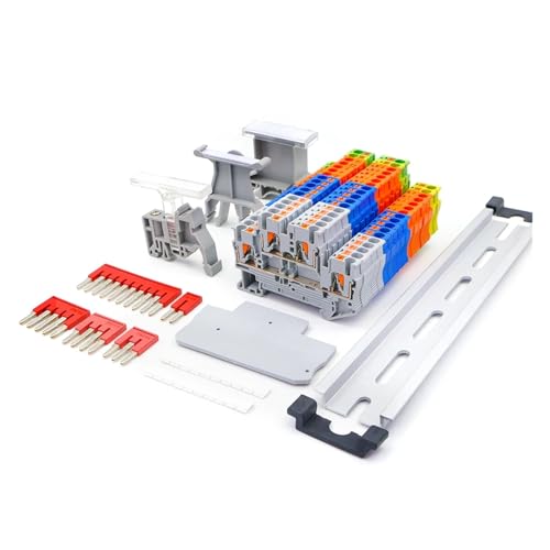 Kit bornier PTTB2.5 pour rail DIN double étage avec peigne et butée