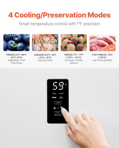 Image of VEVOR Convertible Freezer /Refrigerator, 14 Cu.Ft Frost Free Upright Freezer with Temp Control Panel, Door Open too Long Alarm, Adjustable Shelves and LED, Standing Fridge for Kitchen, Office, Garage