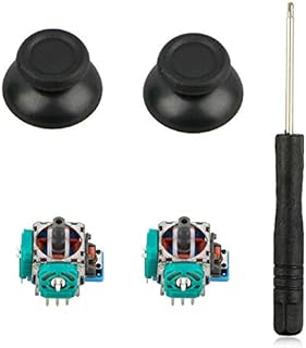 EEEKit PS4 Analog Sticks Replacement Kit, 2-Pack 3D Joystick Wireless Controller Rocker, 2 Pieces Thumbsticks Replacement Parts, and Screwdrivers Tool for PS4/PS4 Slim/PS4 Pro Controller