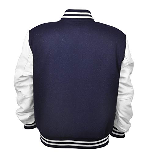 Men's Varsity Jacket Genuine Leather Sleeve and Wool Blend Letterman Boys College Varsity Jackets XS-5XL4