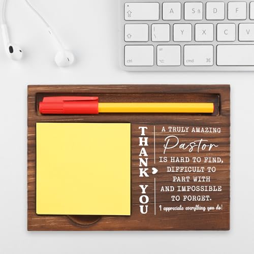 PQUCXZ Thank You Pastor Appreciation Gift for Church Leader, Retirement Farewell Birthday New Ministry Role Christian Ministers Clergy, Office Stuff Sticky Note Pad Holder Dispenser TBC182