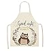Fartuch 1 Sztuk Kolorowe Wzór Sowy Cleaning Art Fartuchy Dom Gotowanie Kuchnia Fartuch Kucharz Home Nosić Bawełniane Pościel Dorosłych Śliniaczki 53 * 65 cm (Color : N, Size : 53x65cm)