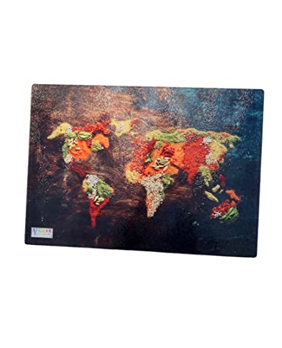 Planche à découper en verre trempé - Impression monde d'épices Cover