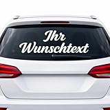 INDIGOS UG - Auto Aufkleber selbst gestalten mit Wunschtext für die Heckscheibe - Autoaufkleber bis 160 cm - Sticker für innen & außen wetterfest personalisiert mit Name & Schriftzug