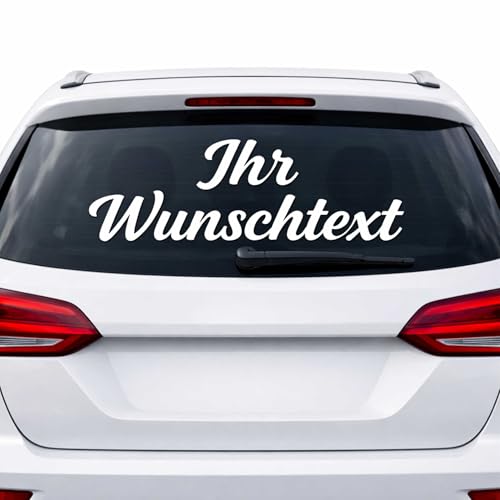 INDIGOS UG - Auto Aufkleber selbst gestalten mit Wunschtext für die Heckscheibe - Autoaufkleber bis 160 cm - Sticker für innen & außen wetterfest personalisiert mit Name & Schriftzug