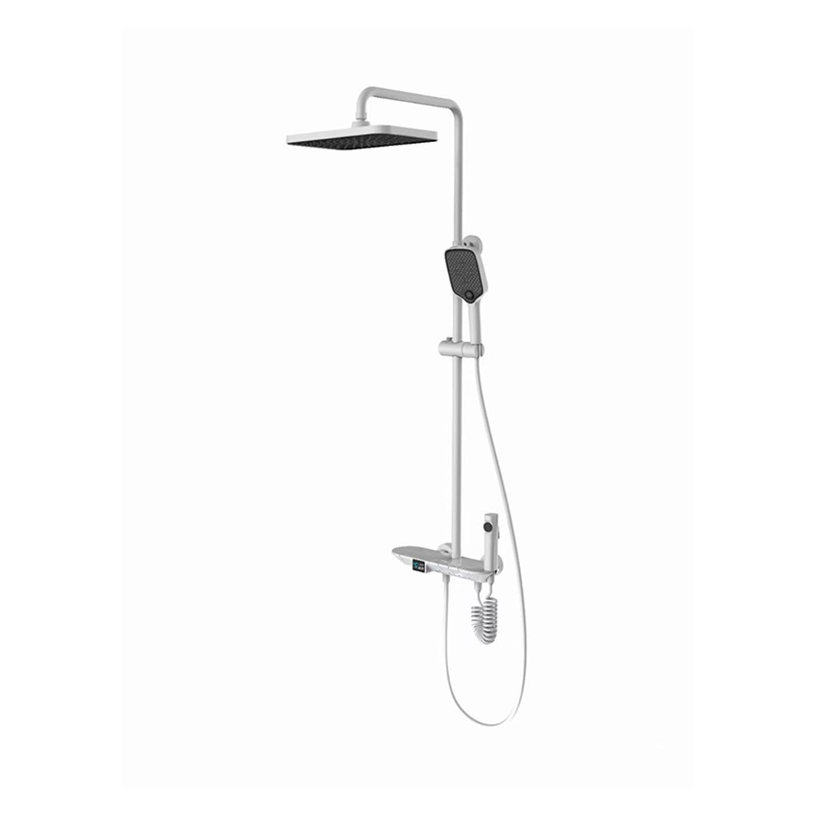 Ensemble de douche tout en cuivre mitigeur gris fusil booster