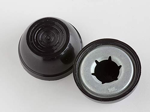 Palnut Fasteners 138264000 (KPS625210SOHEB) Palnut Decorative Push-ons, Plastic Cap for 5/8 Stud, OD 1.30 Height .645, Black Plastic, Mechanical-Zinc Push-on Insert, Made in US, (Pack of 10)
