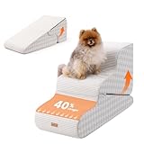 Gardner Pet Escaleras para Mascotas 2 en 1, con Tres peldaños de Espuma de Alta Densidad y diseño Antideslizante para facilitar el Acceso a sofás y Camas - Verde-L