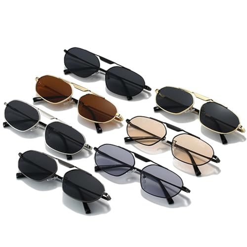 Lunettes de soleil irrégulière métal polygone verres teintés géométriques punk
