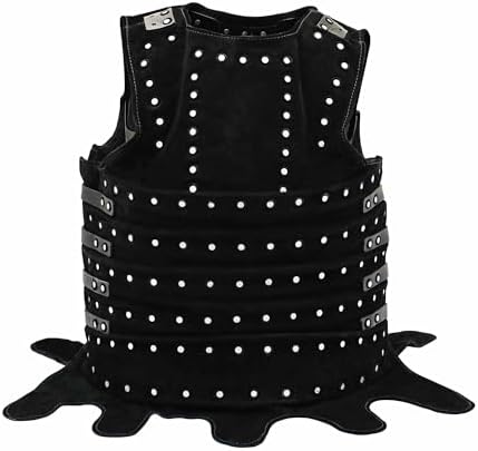 Lord of Battles Medieval Brigandine Genuine Leather Armor 14th Century Kusnacht Brigandine Ideal for Roleplaying, Cosplay, Black, Large