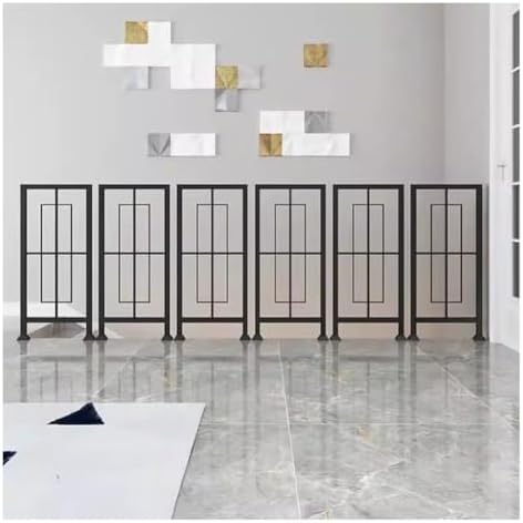 Modern Metal Iron Stair Balusters Railing Kit, Indoor/Outdoor Hand Rail Guard for Home, Hotel, Villa, Deck, Balcony - Gold Finish (40x85cm, 5PCS)