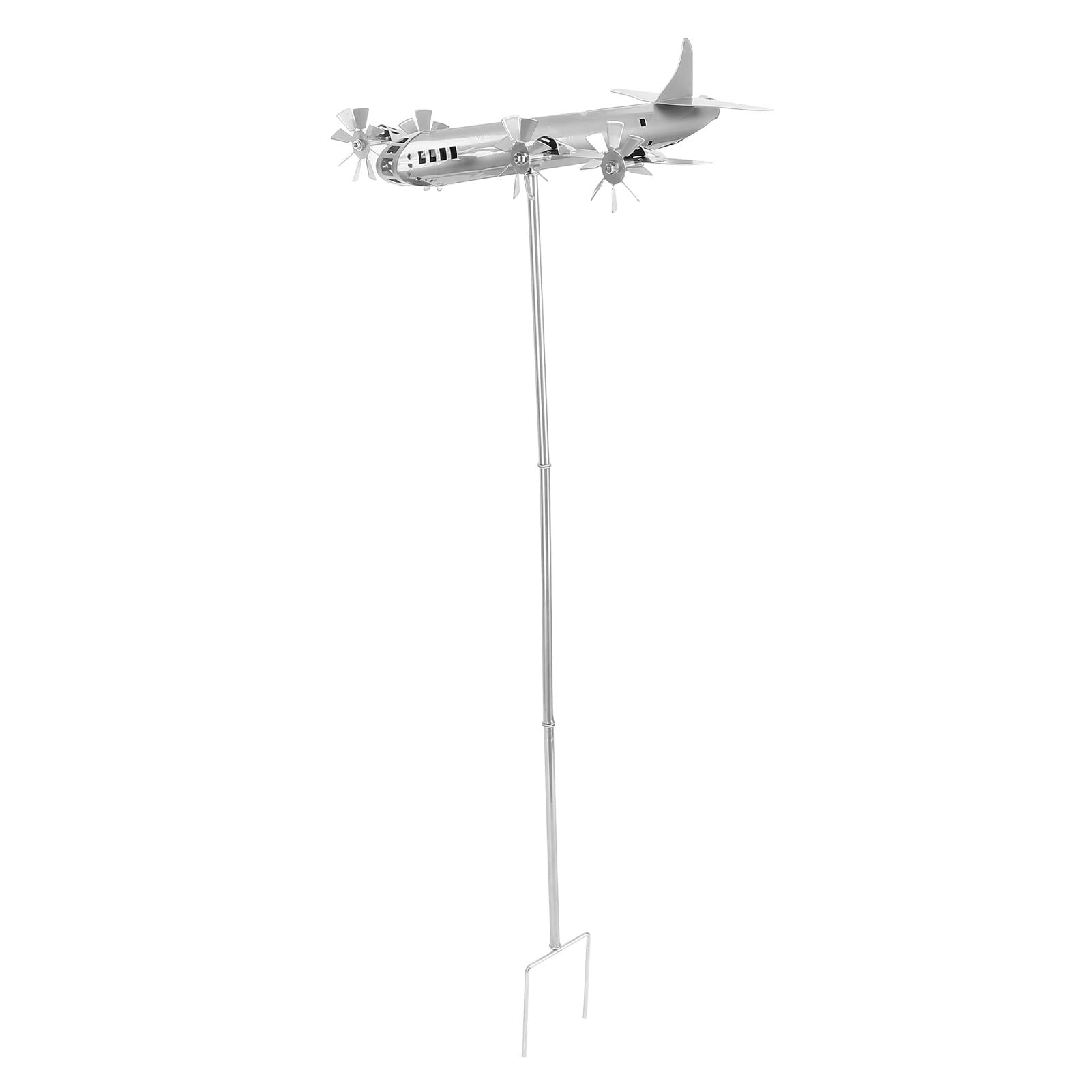 Moulin à vent d'avion en métal anti-rouille pour embellir un jardin triste