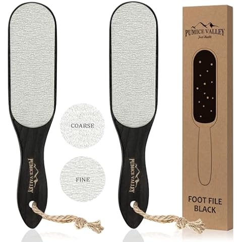 2 Pack Pumice Stone Foot File - New Japanese Double-Sided Foot File - Callus Remover for Feet - Foot Scraper - Exfoliating Brush for Heels, Elbows, Hands Cover